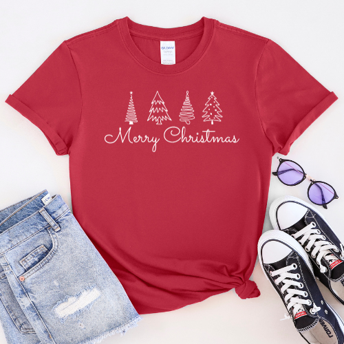 Merry Christmas Retro Trees