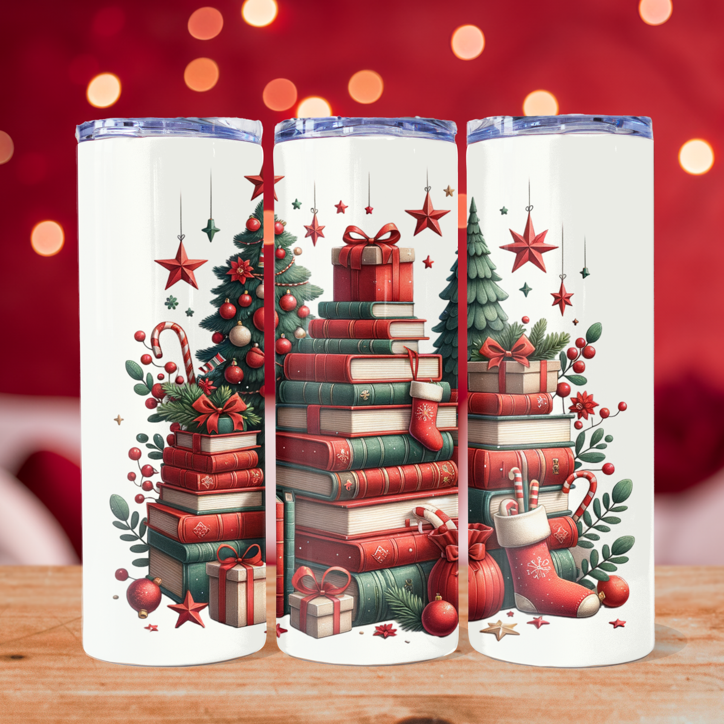 Christmas Book Stack