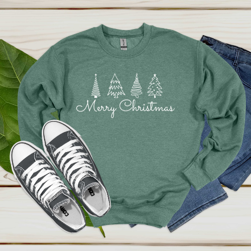 Merry Christmas Retro Trees