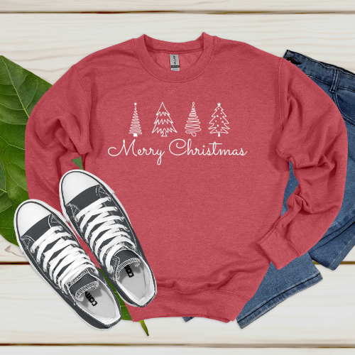 Merry Christmas Retro Trees