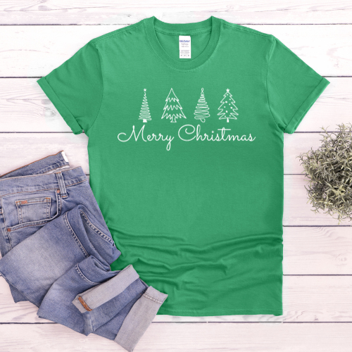 Merry Christmas Retro Trees