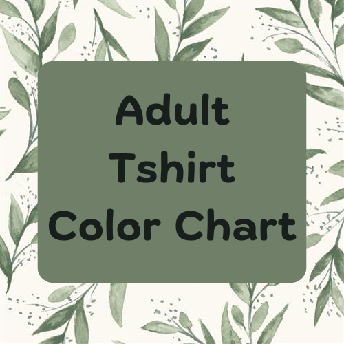 Adult Tshirt Color Chart