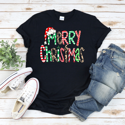 A3X-Merry Christmas Black Tshirt