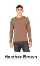 Adult Long Sleeve Tshirt Color Chart