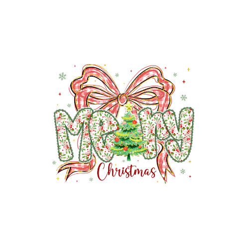 Merry Christmas Bow (Red Letters)