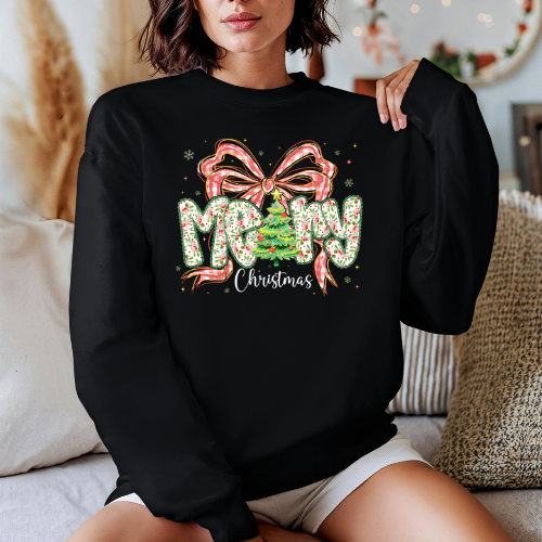 Merry Christmas Bow (White Letters)