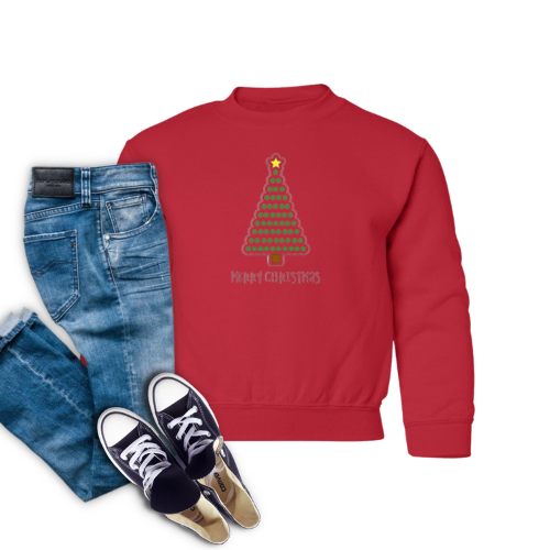 4T - Merry Christmas Dot Tree Red Sweatshirt