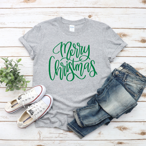 AM-Merry Christmas Grey Tshirt