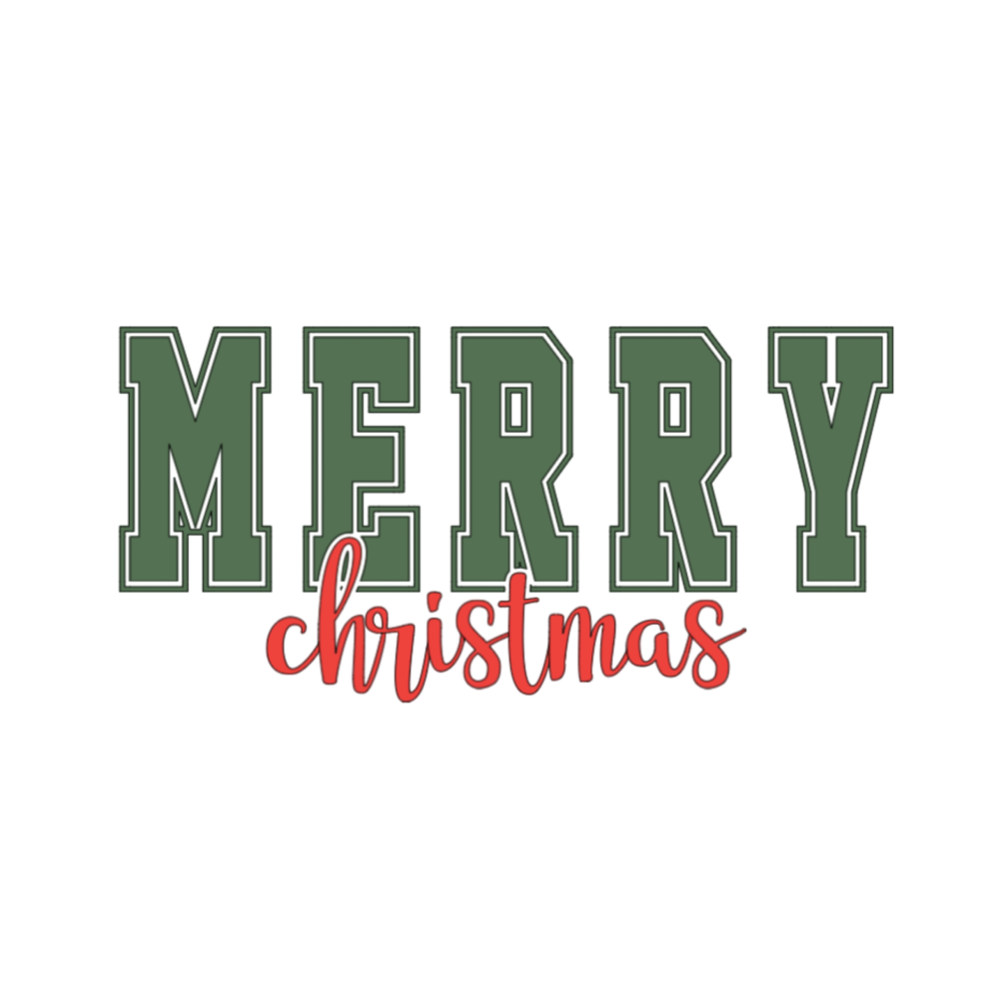 Merry Christmas (block cursive)