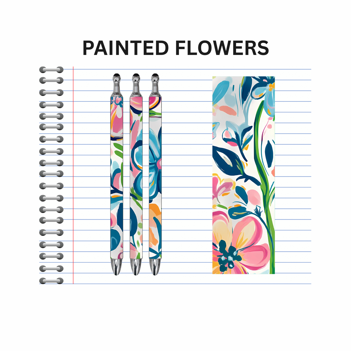 Painted Flowers Ink Pen