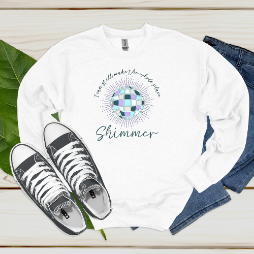 YL-I Can Make...Shimmer White Sweatshirt