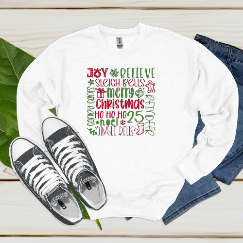 YM-Christmas Collage White Sweatshirt