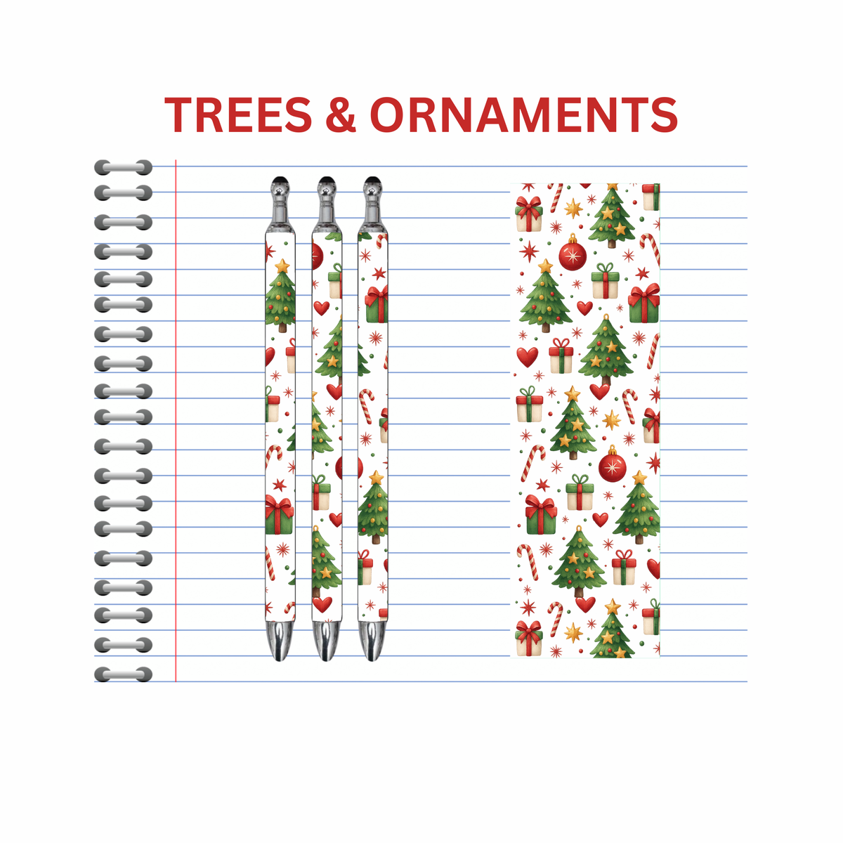 Trees & Ornaments Ink Pen