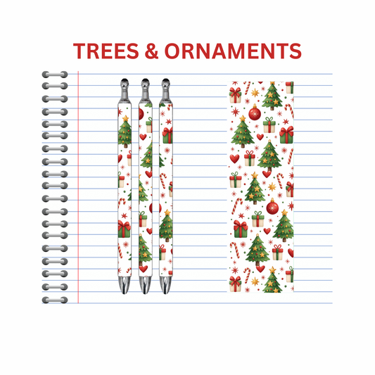 Trees & Ornaments Ink Pen