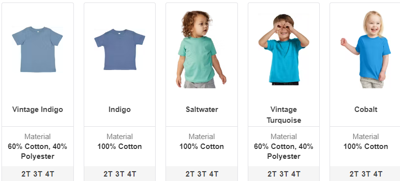 Toddler Tshirt Colors