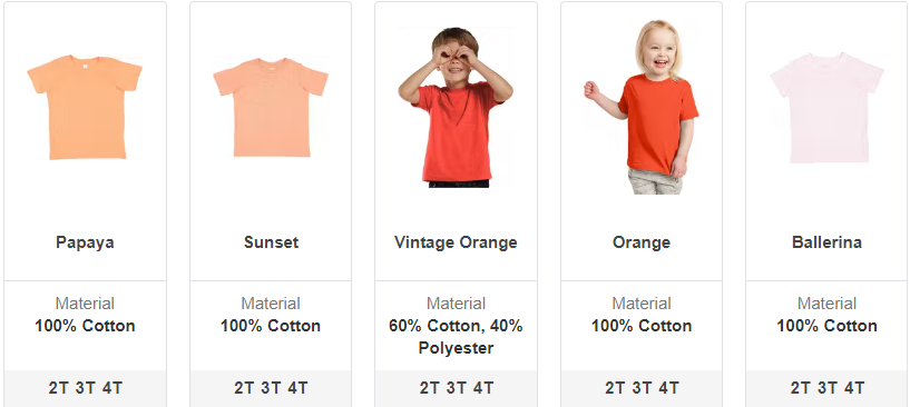 Toddler Tshirt Colors