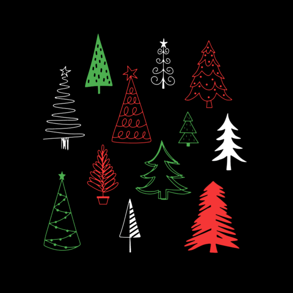 Christmas Trees Collage