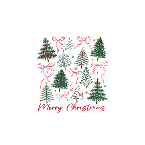 Merry Christmas Bows & Trees